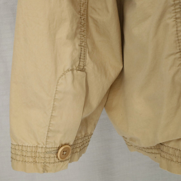 Talbots Jacket Plus Size 14W Beige Safari Cotton Lightweight Pockets Cargo Barn - Picture 12 of 16